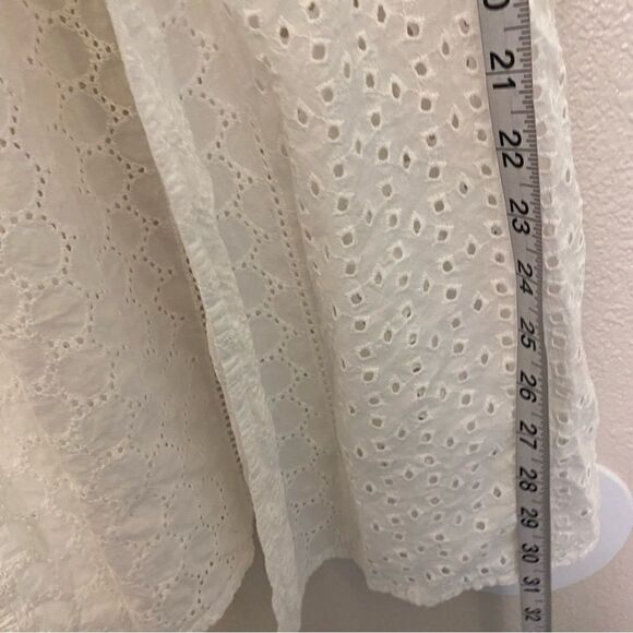 Kona Sol Cotton white Eyelet open front swimsuit coastal beachy Cover Up S/M - Picture 10 of 13